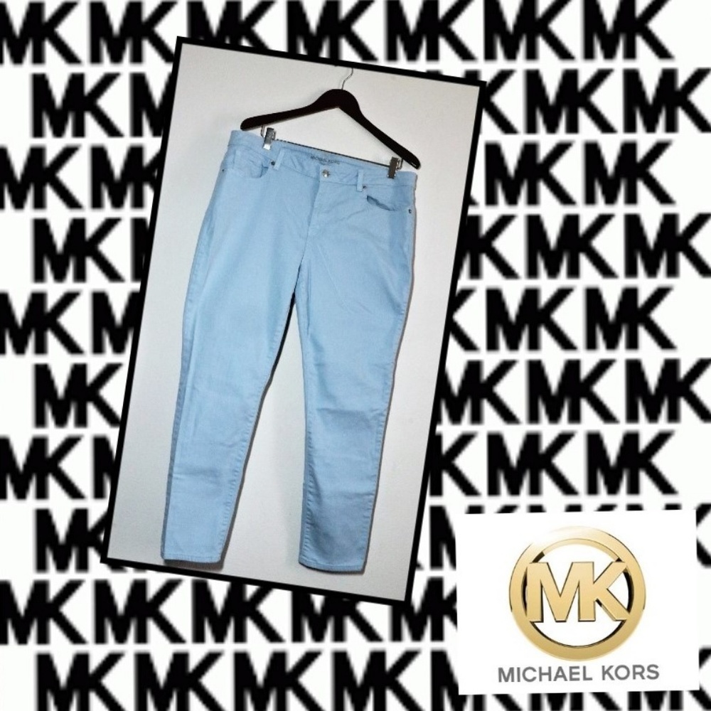 MICHAEL KORS NWOT Baby Blue Denim JEANS Size 14 - Picture 1 of 6